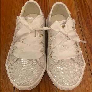Keds// white glitter sneakers size 5